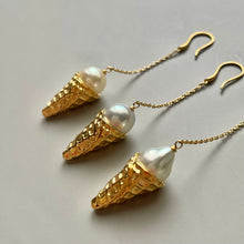 Load image into Gallery viewer, Baroque pearl long earring _ ice cream